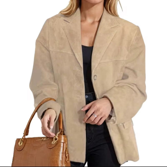 Jacka / Blazer Mocka - Elegant Svart Oversized Jacka