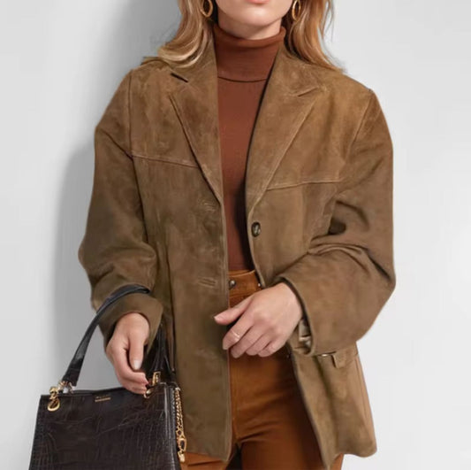 Jacka / Blazer Mocka - Elegant Brun Oversized Jacka